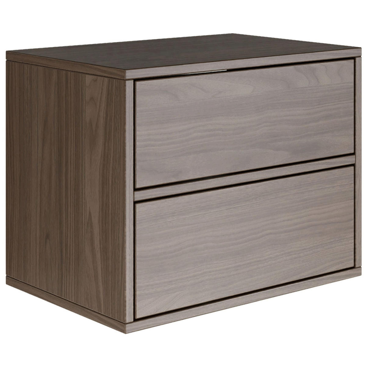 NACHTTISCH hängend Framme Walnuss Holzoptik mit 2 Schubladen, 50 cm - Dunkelbraun, Holzwerkstoff (50/40/36cm) - Selsey