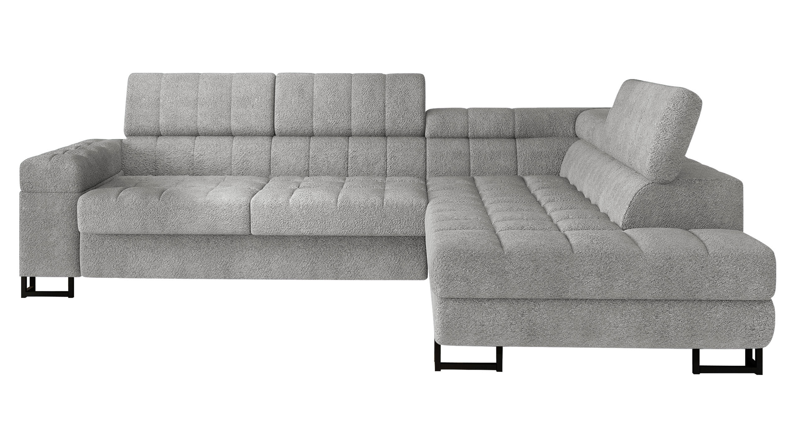 ECKSOFA Laris, Seite: Rechts - Schwarz/Alufarben, Holz/Textil (271/203cm) - MIRJAN24