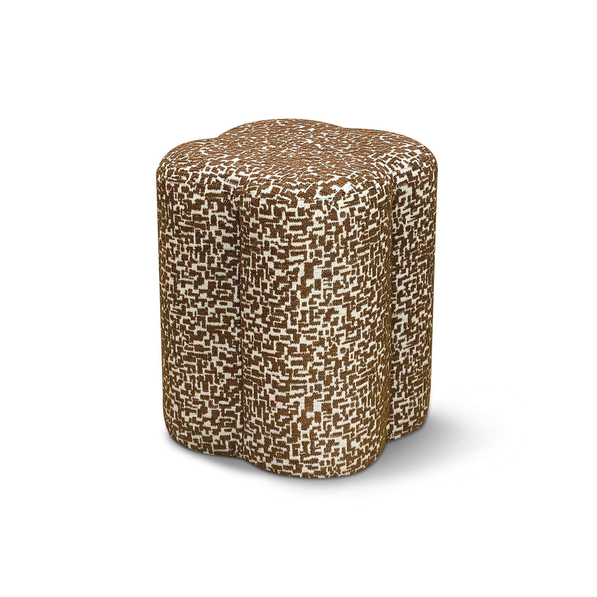 POUF LUCKY Strukturierter Stoff mit Muster Braun 36cm - Braun, Textil (36/45/36cm) - Sia Home