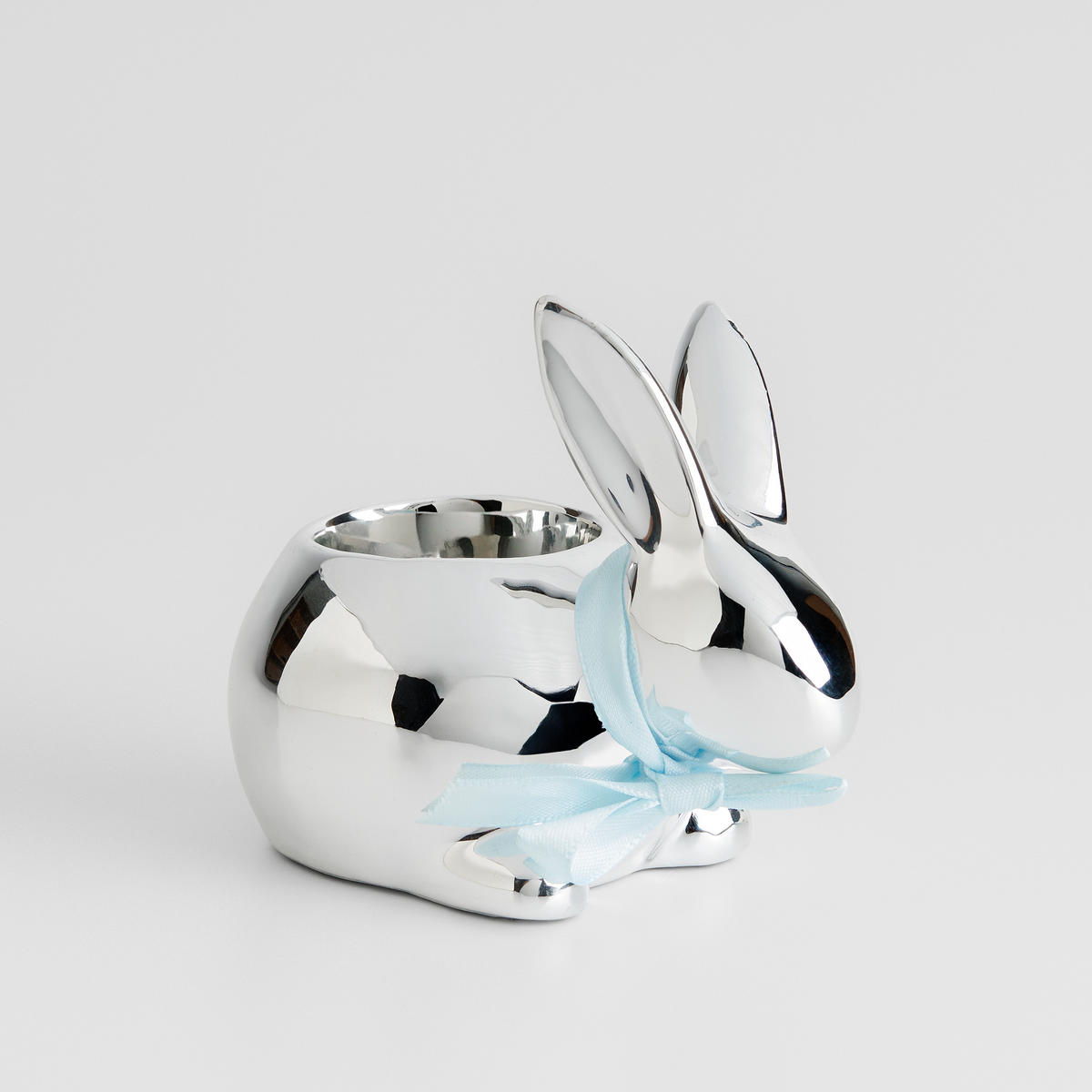 KERZENSTÄNDER Rabbia - Silberfarben, Keramik (10.5/9.5/7cm) - home&you