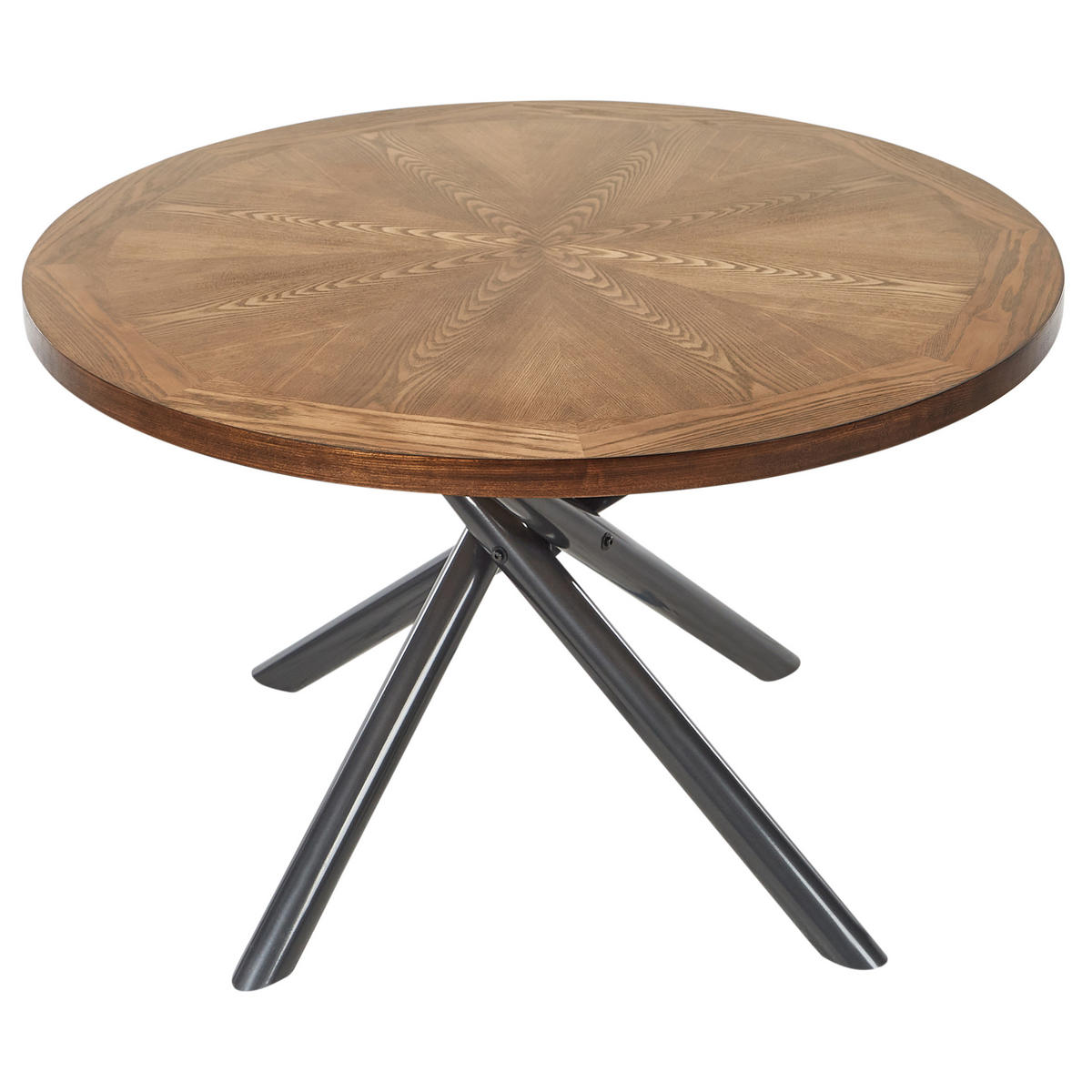 ESSTISCH 120/120 cm Dunkler Holzfarbton/Grau Lorenzo - Dunkelbraun/Grau, Holzwerkstoff (120/120/75cm) - Beliani