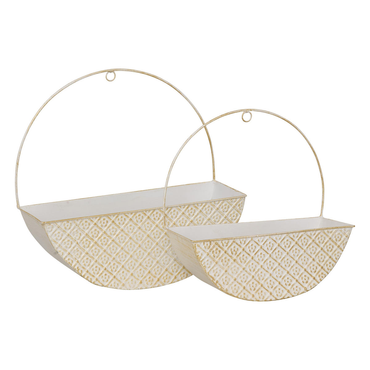 BLUMENTOPF Hängend Tino 34 cm 2er-Set - Beige, Metall (12/35/34cm) - Atmosphera Createur d´interieur