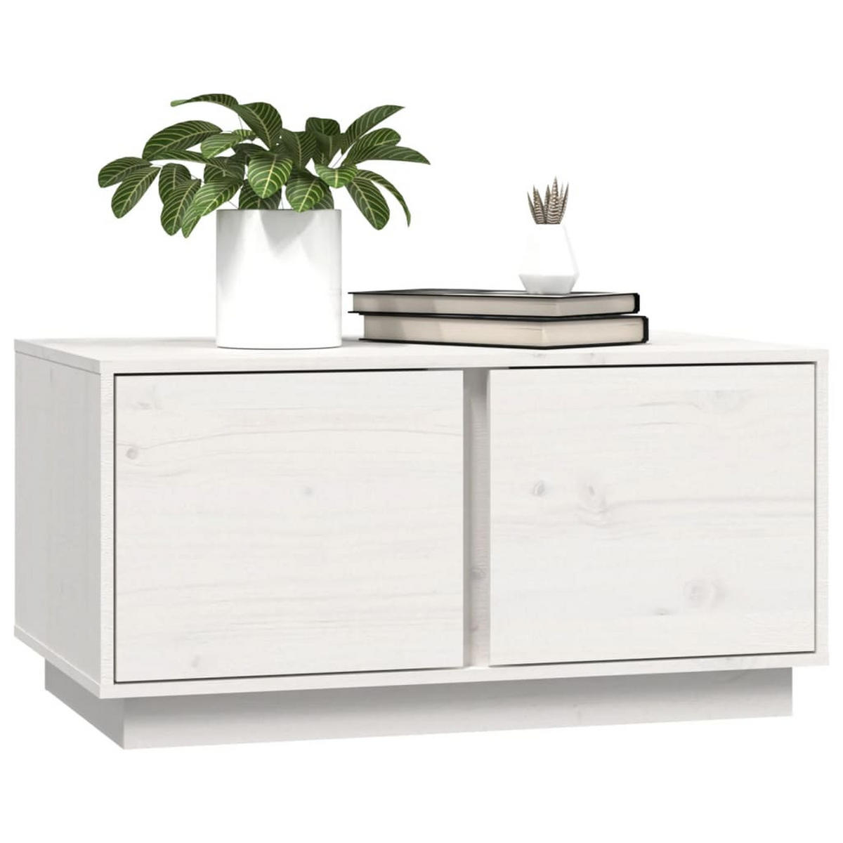 COUCHTISCH Weiß 80x50x40 cm Massivholz Kiefer - Weiß, Holz (80/50/40cm) - furnicato