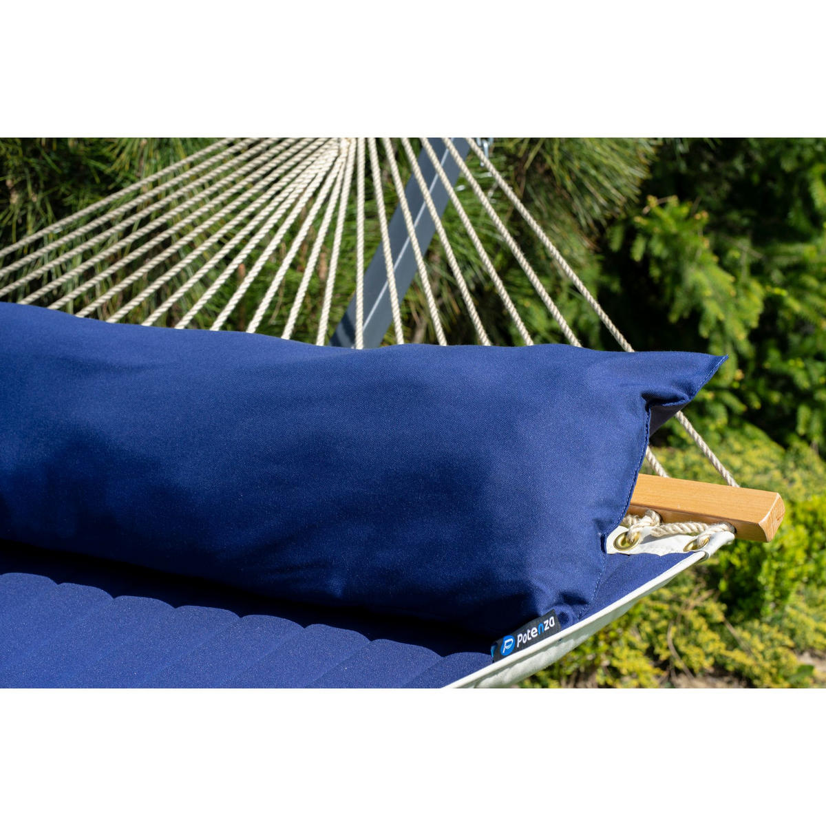 HÄNGEMATTE mit Gestell, 2 Personen, Stabhängematte, XXL, 200 kg, Metall,Blau, einfache Montage - Blau, Metall (370/130/120cm) - Potenza
