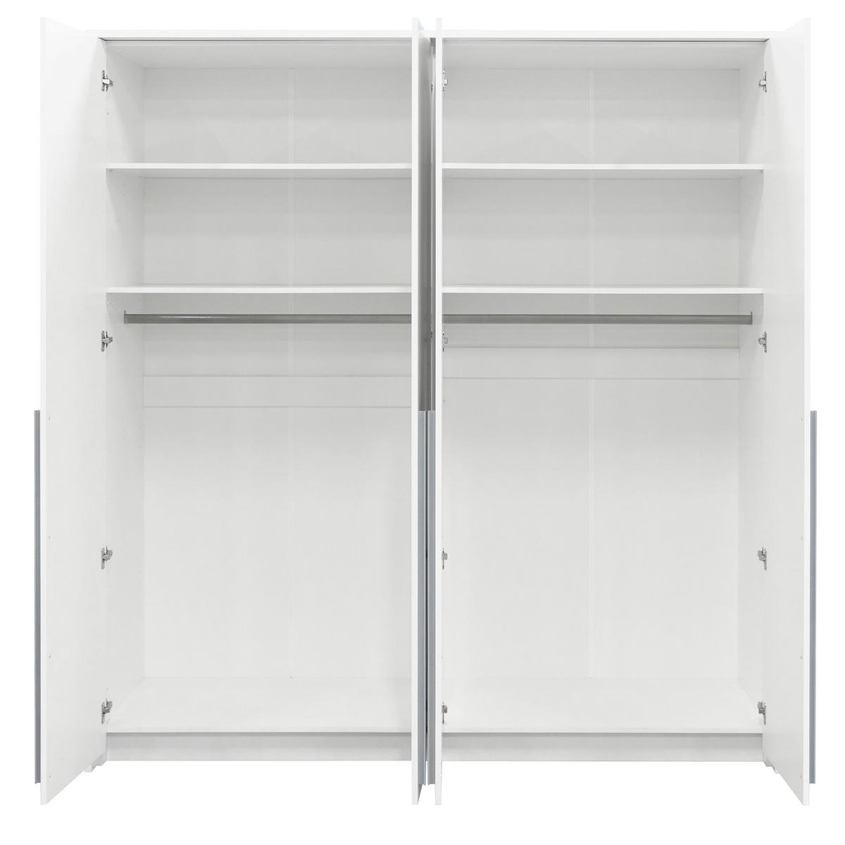 DREHTÜRENSCHRANK Giana mit 4 Türen, 210 cm, Weiß - Weiß, Holzwerkstoff (210/215/64.5cm) - Beautysofa