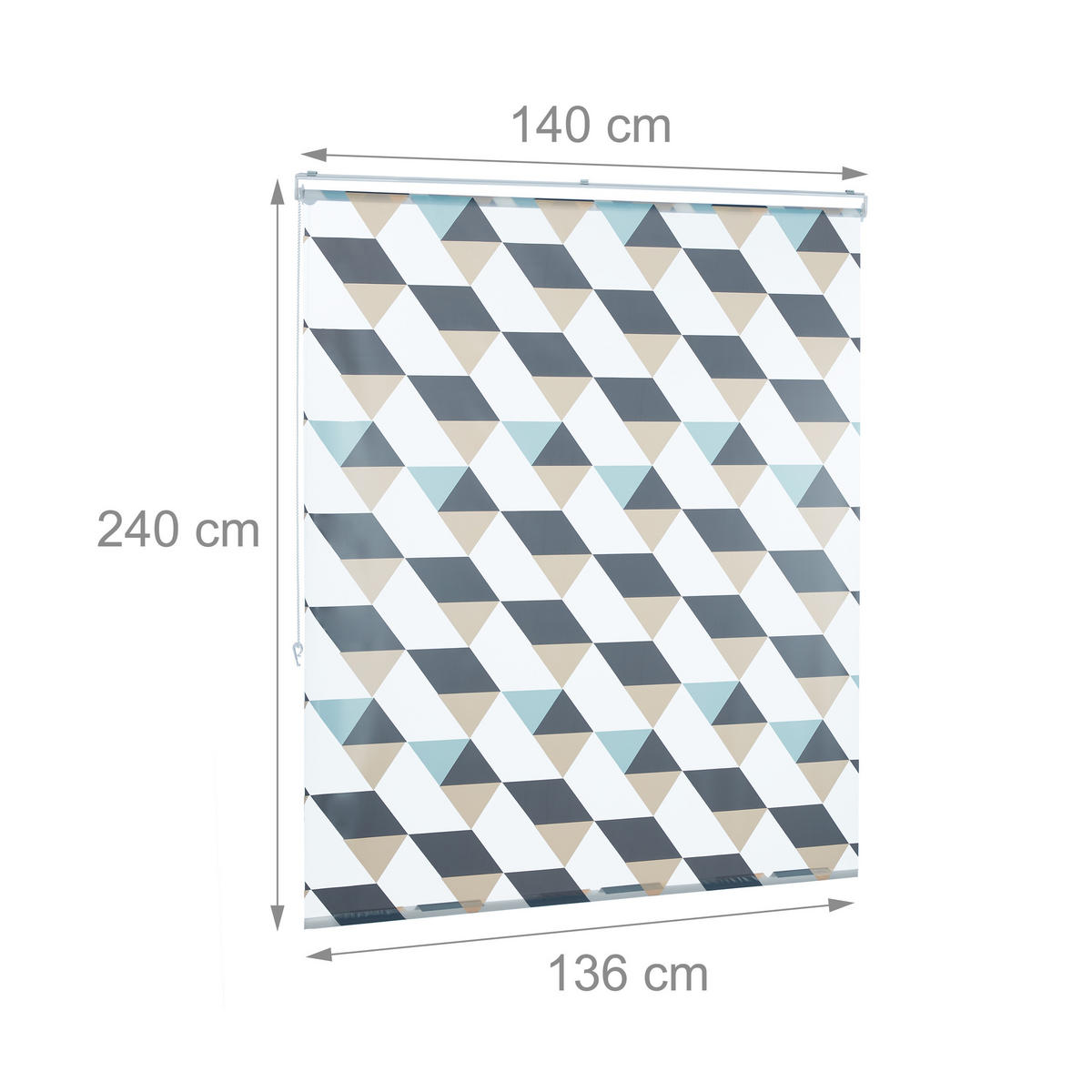 DUSCHROLLO - Multicolor, Kunststoff/Metall (140/7cm) - Relaxdays