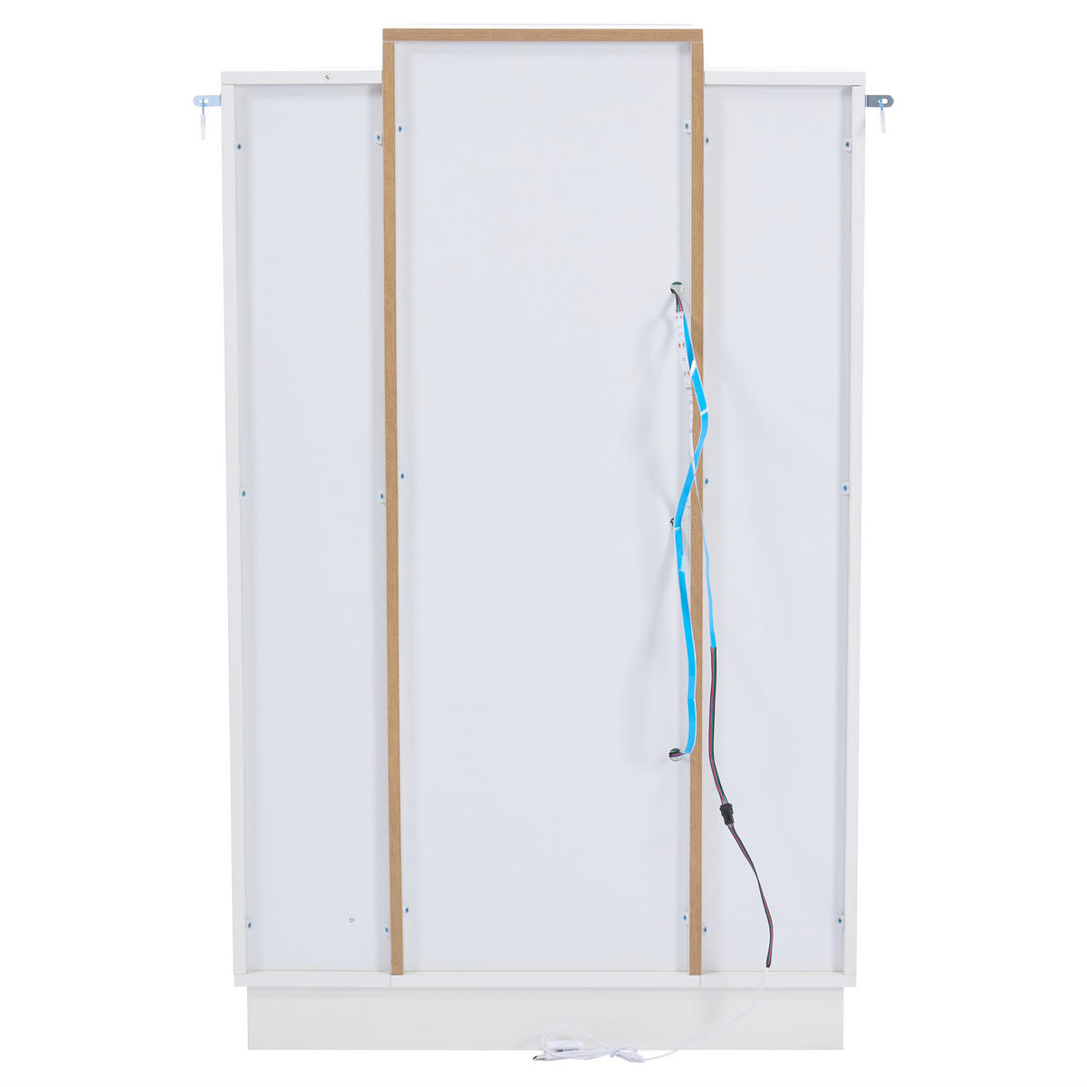 VITRINE LED Hochglanz 3 Türen Glas Schublade 120cm - Multicolor, Holzwerkstoff (74/120/40cm) - FLIEKS