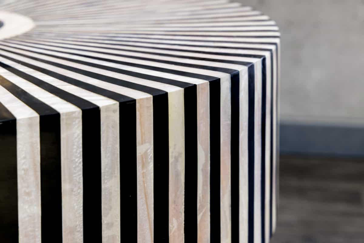 COUCHTISCH HARMONY NATURE rund Schwarz|Weiß 60cm - Schwarz/Weiß, Kunststoff/Metall (60/60/35cm) - riess-ambiente