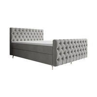BOXBETT CHESTER 180x200, mit Matratze H3 und Topper, Monolith 84 - Hellgrau, Holz/Textil (180/200cm) - Bedante