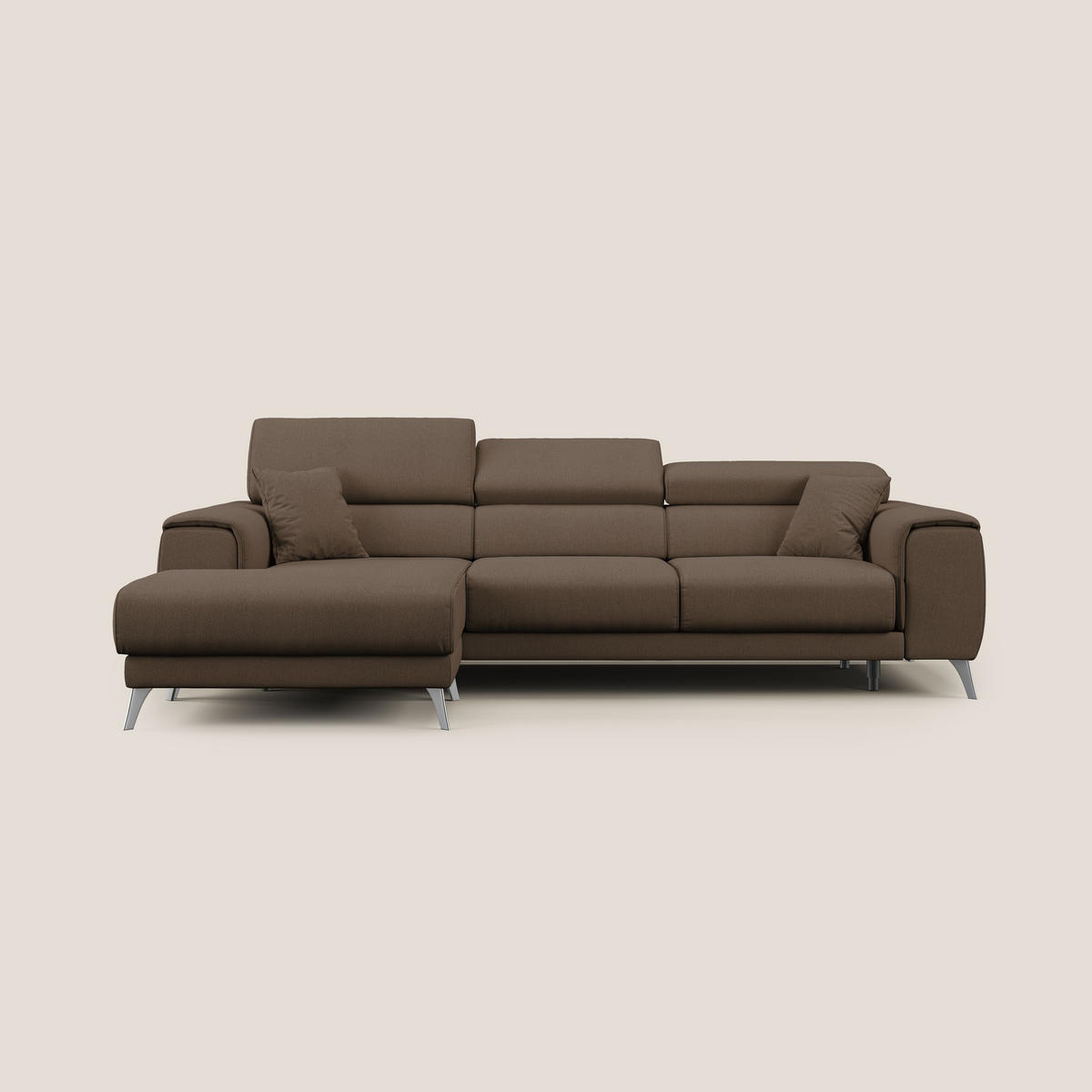 ECKSOFA LINKS Fusion - Braun, Textil (260/102cm) - Divani.store