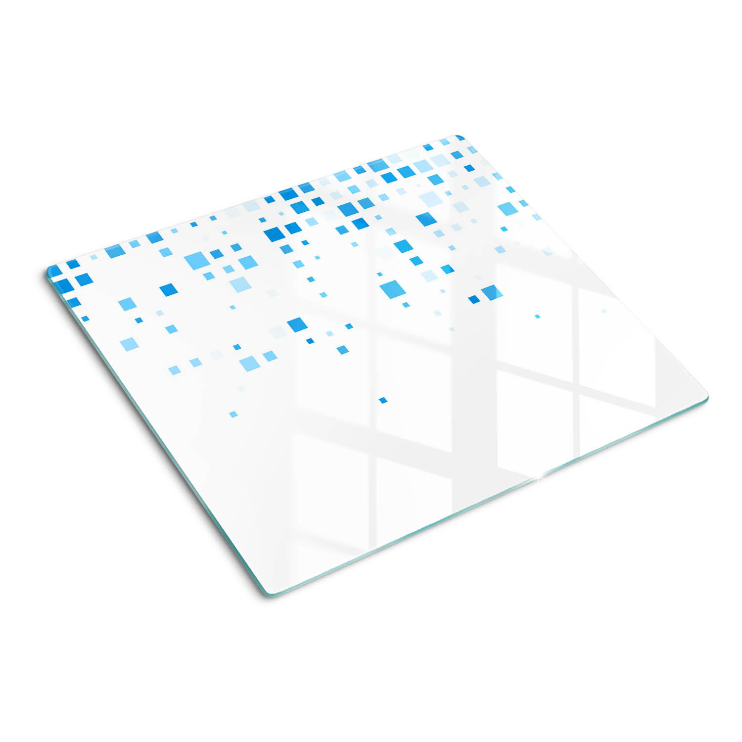 GLASPLATTE 60x52 cm Blaue Quadrate - Blau, Glas (60/0.4/52cm) - TULUP