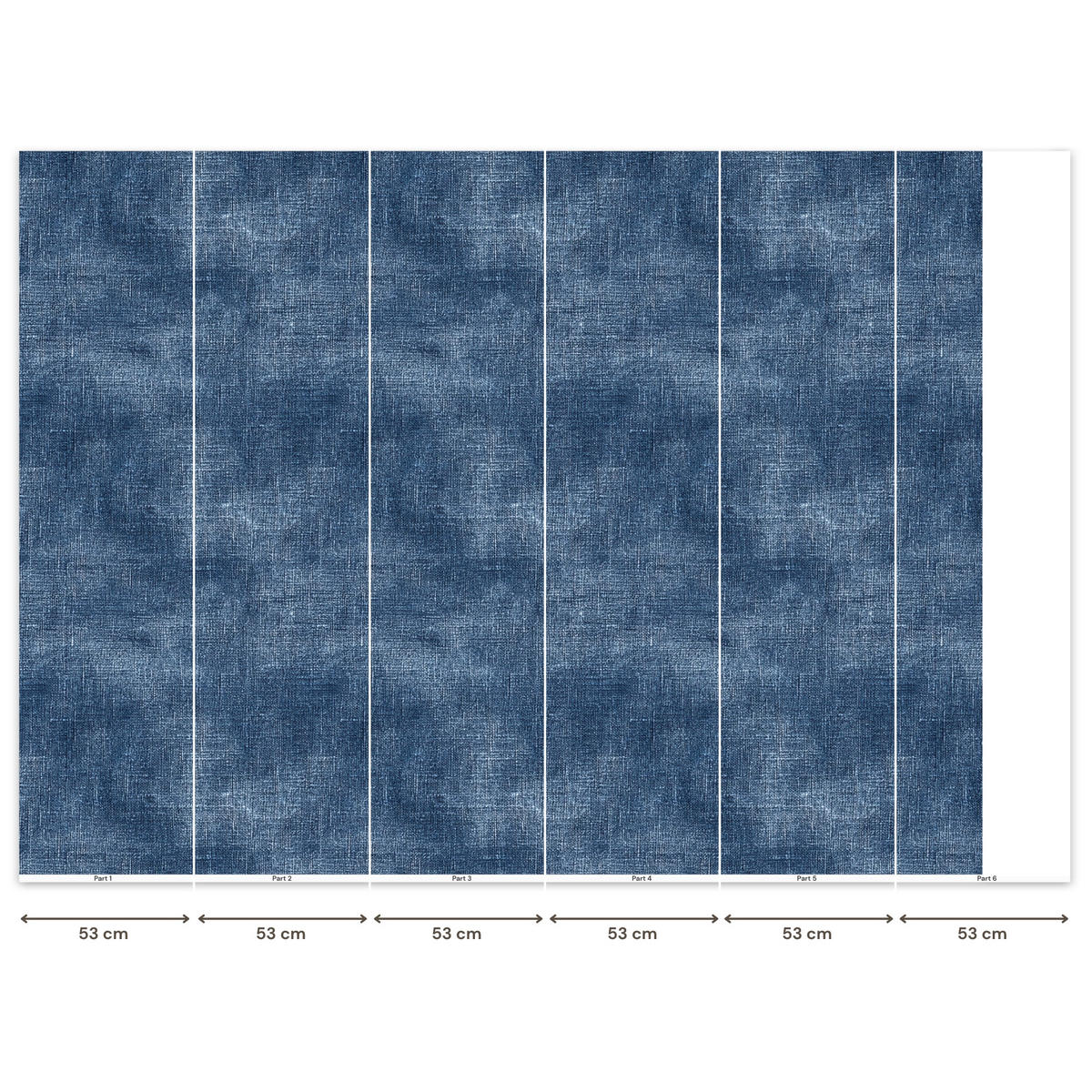 TAPETE - Leinen - Textur - Muster - Denim - Rustikal - 260x200 cm - Blau, Papier (260/200cm) - OnlyWow