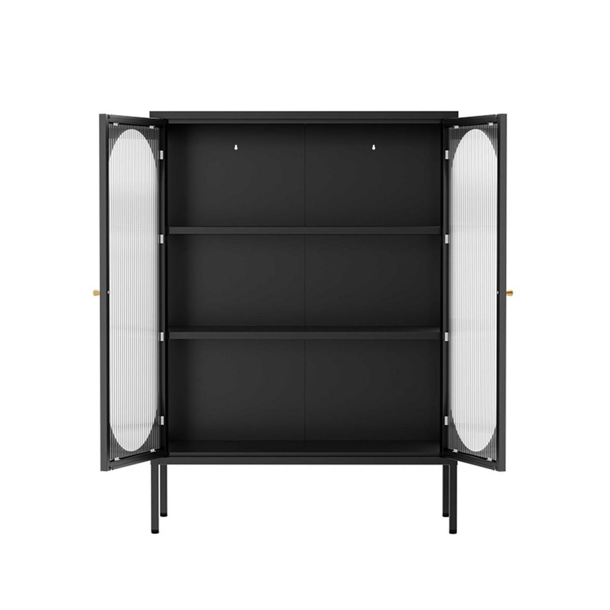 SIDEBOARD, Schwarz - Schwarz, Metall (35/110/80cm) - Oviala