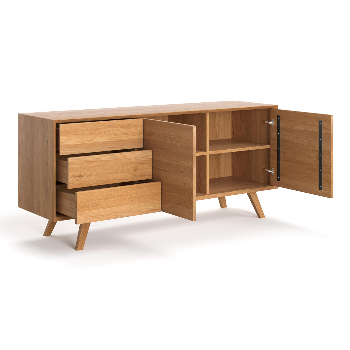 SIDEBOARD Quatro aus massivem Eichenholz 180 cm - Eichefarben/Naturfarben, Holz (180/80/50cm) - Danzz