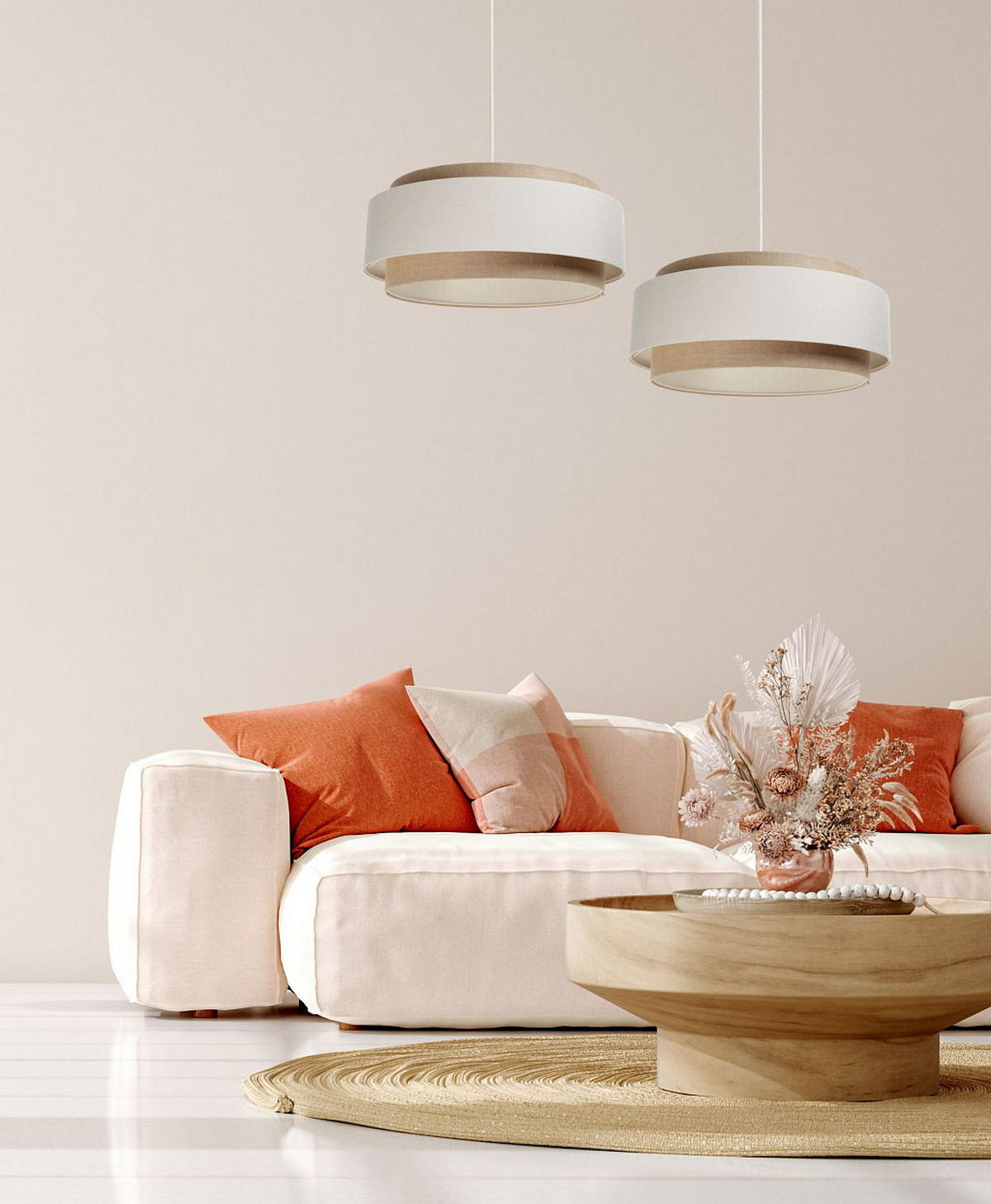 HÄNGELEUCHTE Beige 60/25 cm - Beige, Kunststoff (60/1.9/25cm) - ONZENO