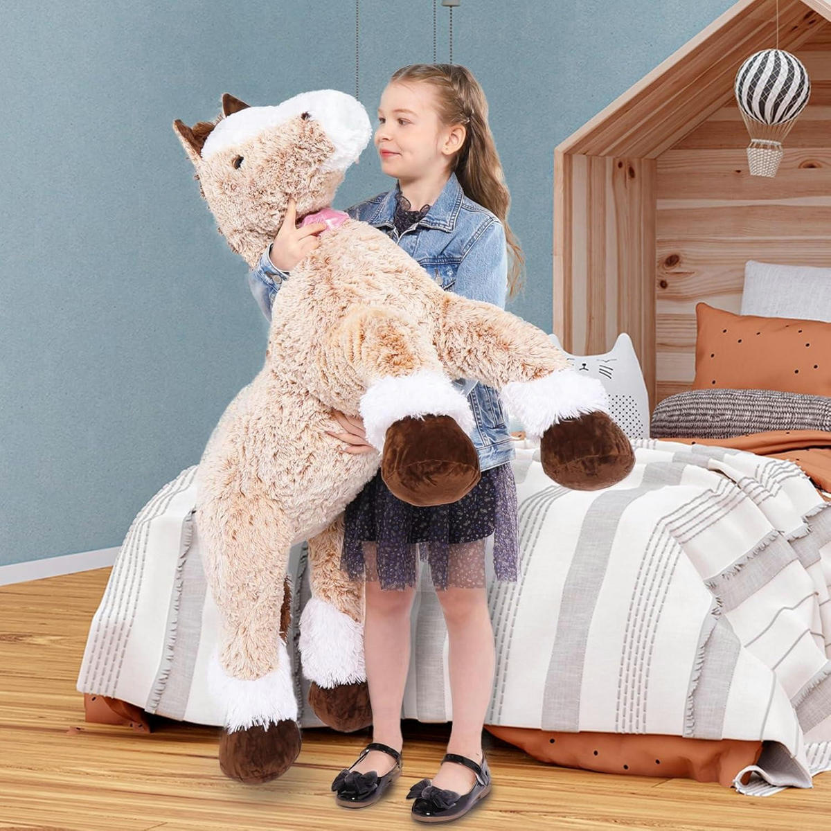 STOFFTIER Pferd 120 cm Hellbraun - Braun, Textil (30/120cm)