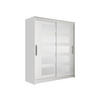 SCHWEBETÜRENSCHRANK Westa V - Silberfarben/Weiß, Holzwerkstoff/Metall (150/200/58cm) - MIRJAN24