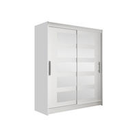 SCHWEBETÜRENSCHRANK Westa V - Silberfarben/Weiß, Holzwerkstoff/Metall (150/200/58cm) - MIRJAN24