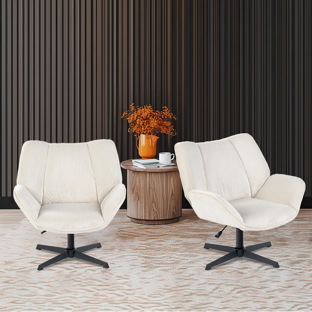SESSEL 6er-Set in Webstoff, Beige - Beige, Textil (72/90/70cm) - Meubles Cosy