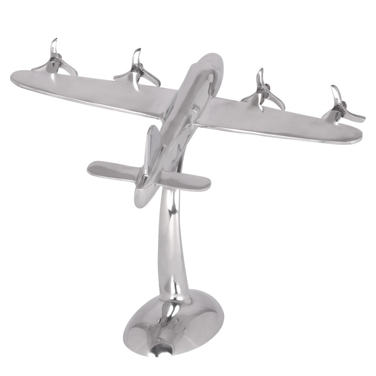 DEKOFIGUR Flugzeugpropeller Aluminium Silber 42x30 cm handgefertigt - Silberfarben, Metall (42/42/30cm) - KADIMA DESIGN