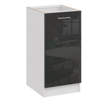 KÜCHENUNTERSCHRANK D40 schwarz glanz - Schwarz Hochglanz, Holzwerkstoff (40/82/44cm) - roe furniture