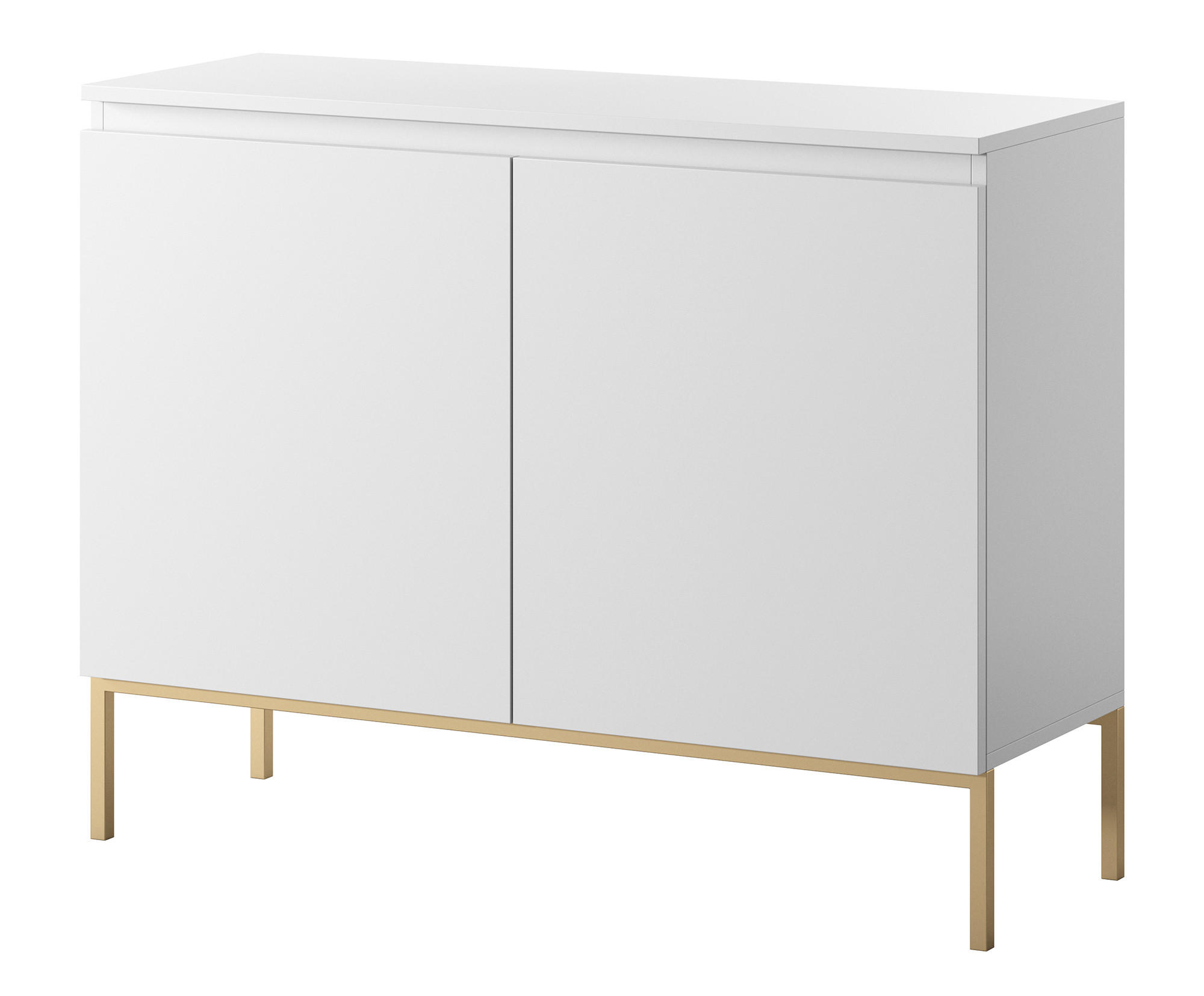 SIDEBOARD Bemmi Weiß mit goldenen Metallbeinen 100 cm - Goldfarben/Weiß, Holzwerkstoff/Metall (100/77/35cm) - Selsey