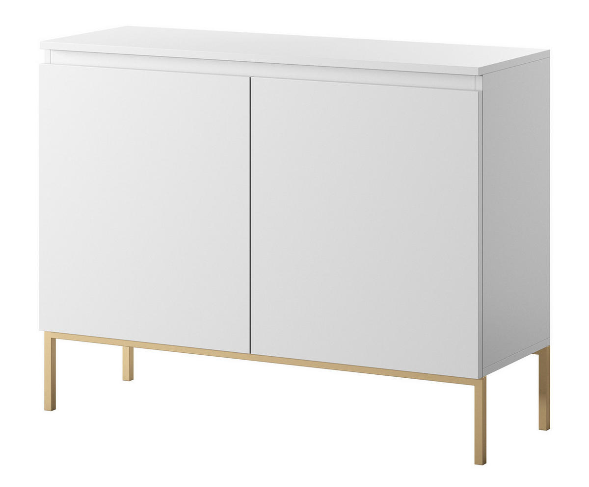 SIDEBOARD Bemmi Weiß mit goldenen Metallbeinen 100 cm - Goldfarben/Weiß, Holzwerkstoff/Metall (100/77/35cm) - Selsey