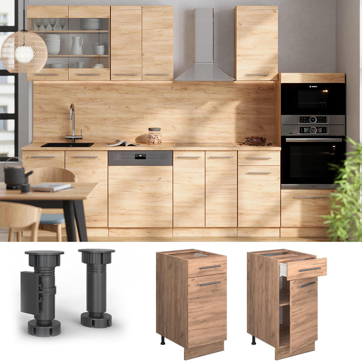 Honigeiche, Holzwerkstoff (40/82/60cm) - Vicco