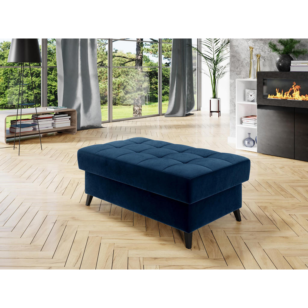 Thumbnail - Mirjan24 Polsterhocker, Dunkelblau, Textil, Rechteckig, 106x44x67 cm, Wohnzimmer, Hocker, Sitzhocker