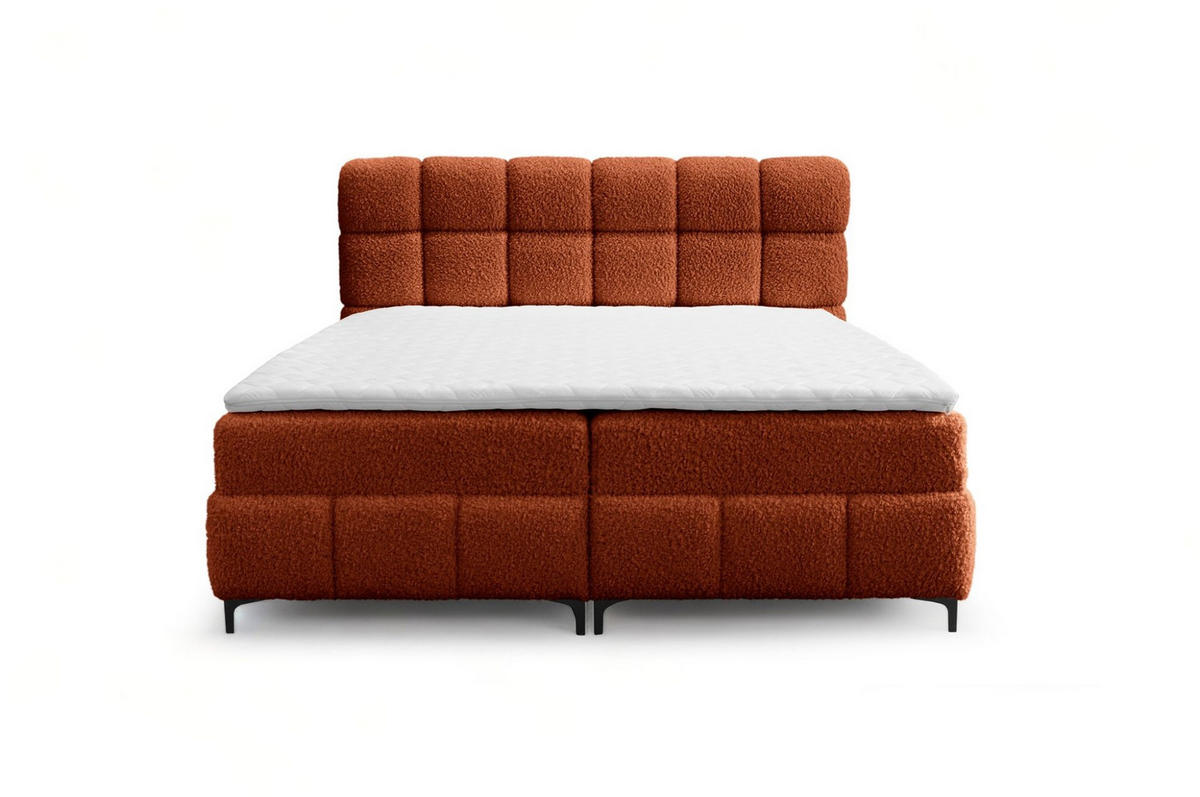 BOXBETT Sophie In Rolf - Rotbraun, Holzwerkstoff/Textil (100/200cm) - Fun Möbel