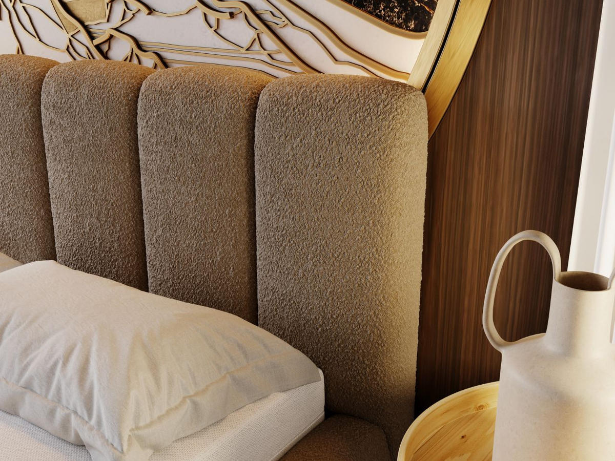 POLSTERBETT Cloud 120x200 Bouclé-Stoff Braun - Braun, Textil (120/200cm) - Graingold