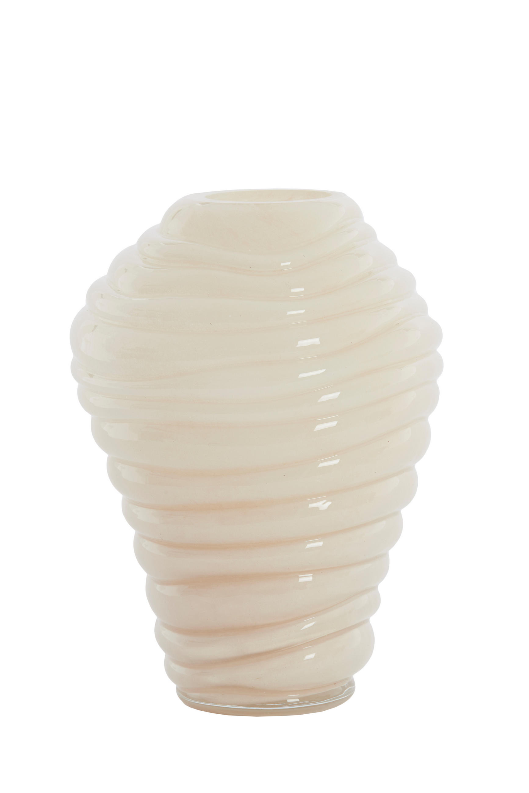 VAZE Fenlor Weiß 18/18/25 cm - Weiß, Glas (25cm) - Light & Living