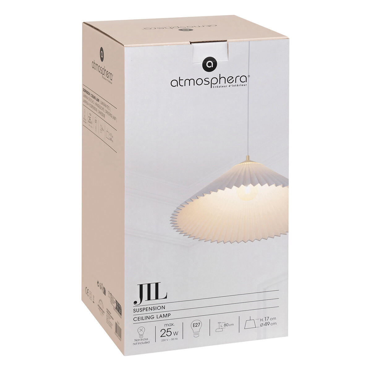HÄNGELAMPE Jil Ø 49 cm - Weiß, Kunststoff (49/49/103cm) - Atmosphera Createur d´interieur