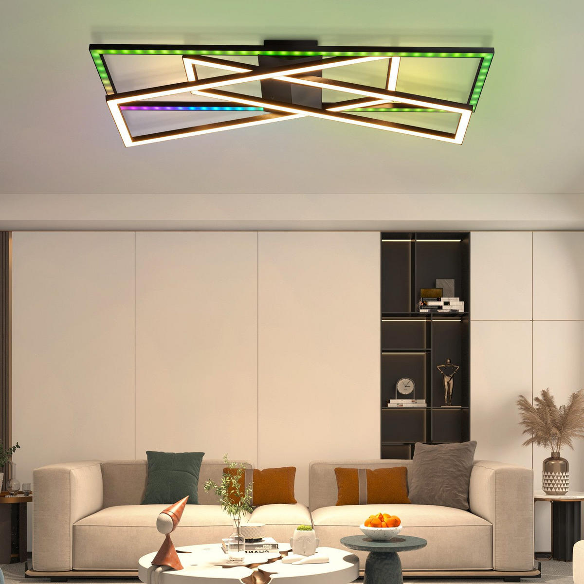 LED-DECKENLEUCHTE Maggio 23.5/75/13.5cm - Schwarz, Metall (75/23.5/13.5cm) - Nettlife