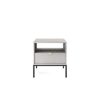 NACHTTISCH Font 54x56x39 cm - Modern Nachtschrank zum Schlafzimmer - EIN praktischer Commode aus Spanplatten - Grau - Grau, Holzwerkstoff (54/56/39cm) - Chilly