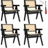 ARMLEHNSTUHL 4er Set Lissy,59 x 56,5 x 82,5 cm, Belastbarkeit 120 kg,schwarz - Schwarz, Holz (59.5/82.5/56.5cm) - tectake