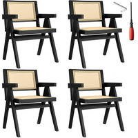 ARMLEHNSTUHL 4er Set Lissy,59 x 56,5 x 82,5 cm, Belastbarkeit 120 kg,schwarz - Schwarz, Holz (59.5/82.5/56.5cm) - tectake
