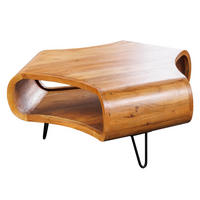 COUCHTISCH ORGANIC LIVING Akazie Braun 90cm - Schwarz/Braun, Holz/Metall (80/90/38cm) - riess-ambiente