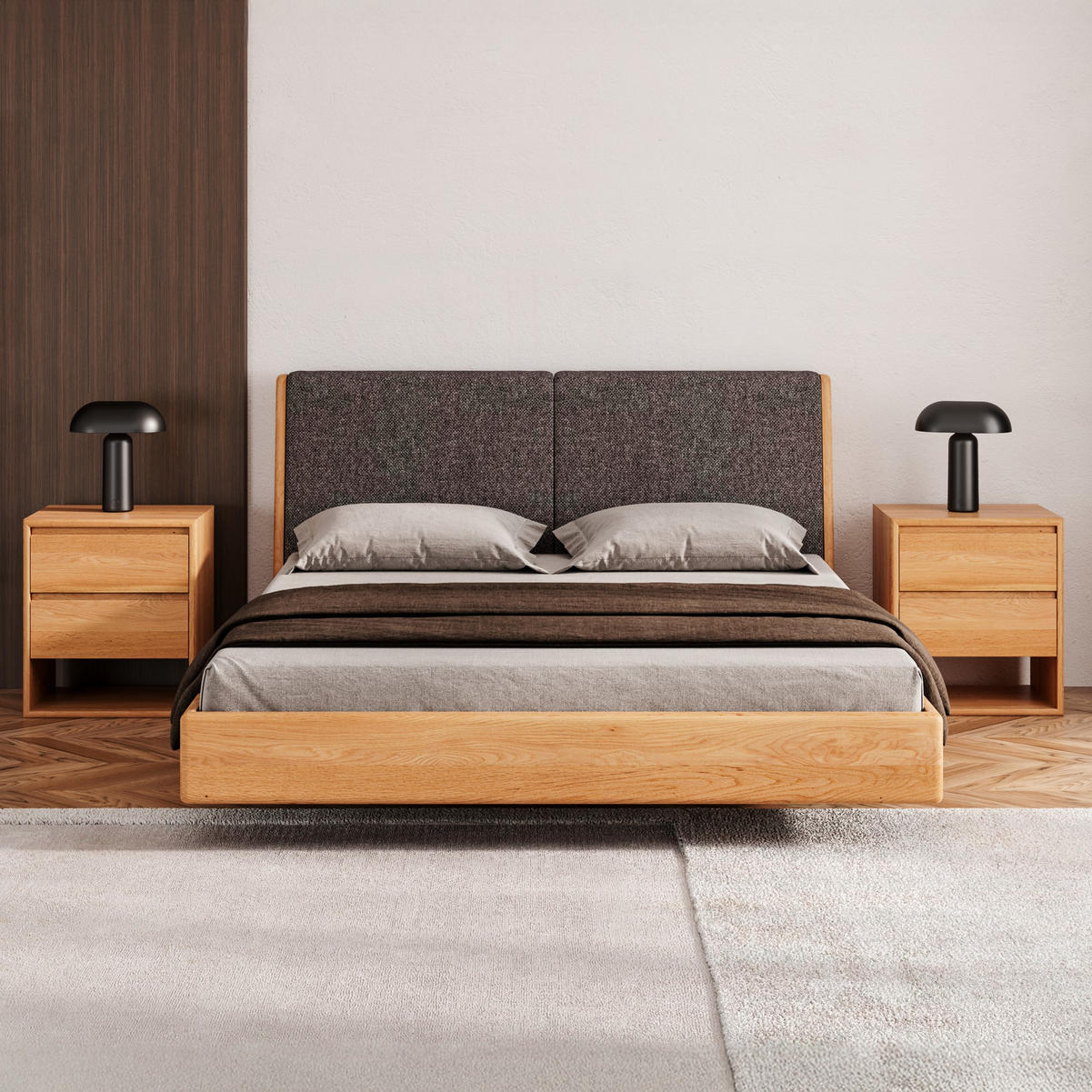 MASSIVHOLZBETT Lumo aus Eiche 200x200 cm - Eichefarben/Braun, Holz (200/200cm) - Danzz