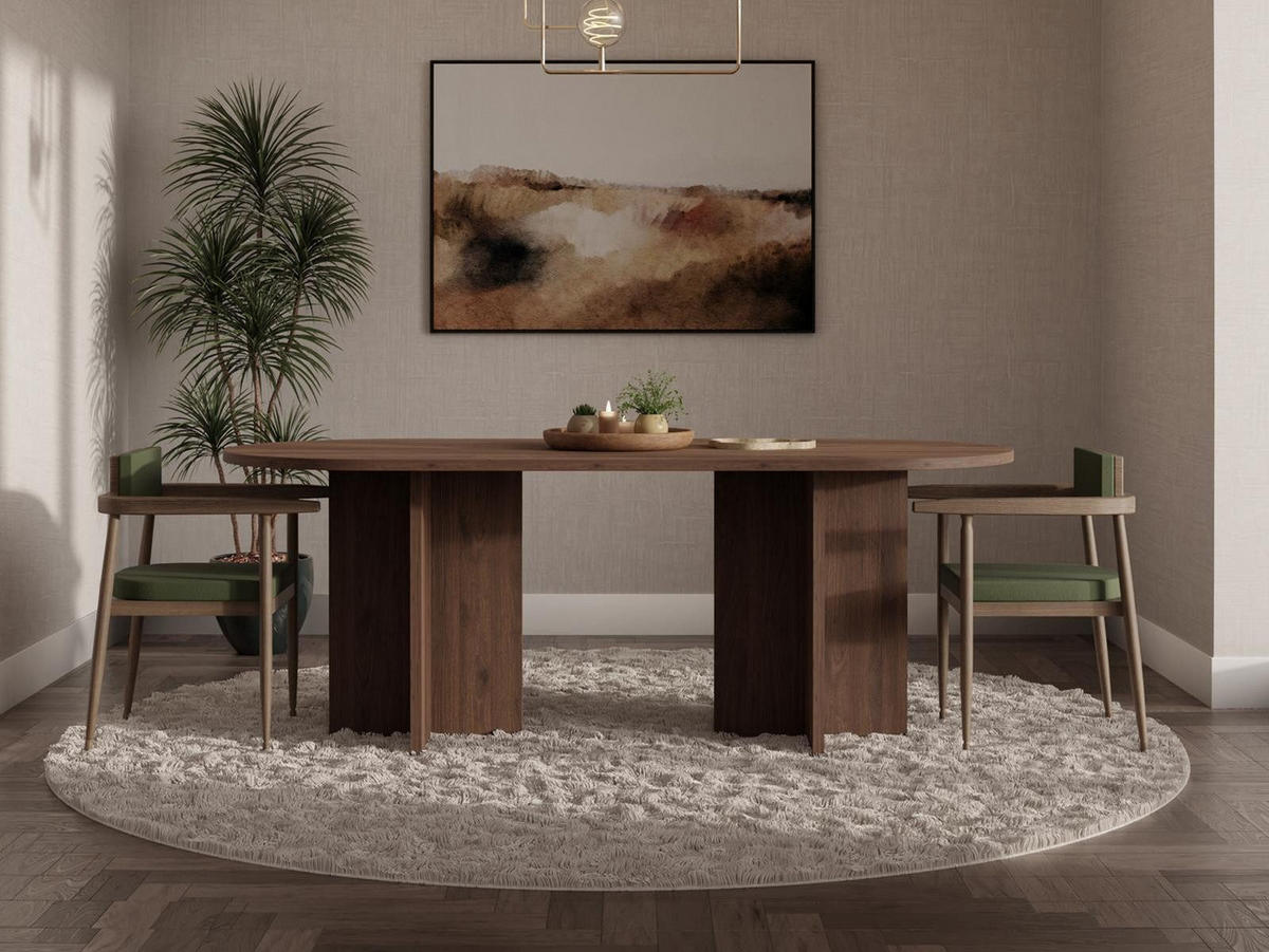 ESSTISCH Nussbaum Okapi SANAS - Nussbaumfarben, Holzwerkstoff (90/204/75cm) - Compleo24