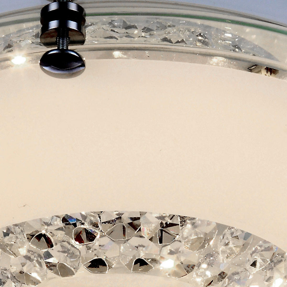 LED DECKENLEUCHTE Kristalle Silber - Silberfarben, Glas (31.5/31.5/8.5cm) - Globo Lighting