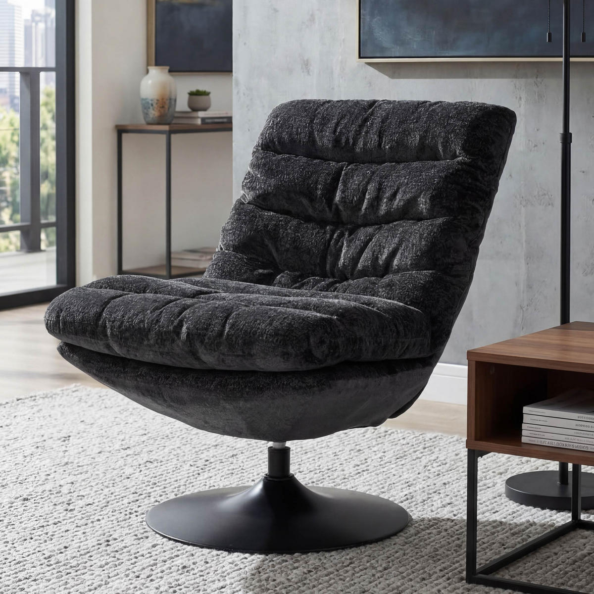 LOUNGESESSEL Grau - Grau, Textil (72/91/90cm) - MCW