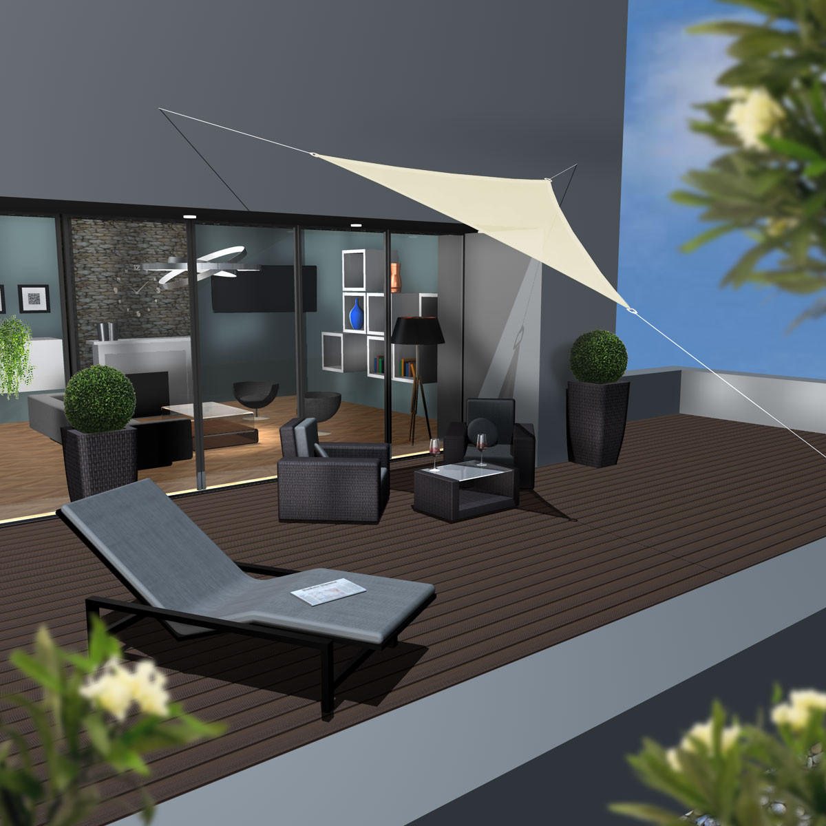 SONNENSEGEL Luftdurchlässig 300 cm Beige - Beige, Kunststoff (300/300cm) - Amanka