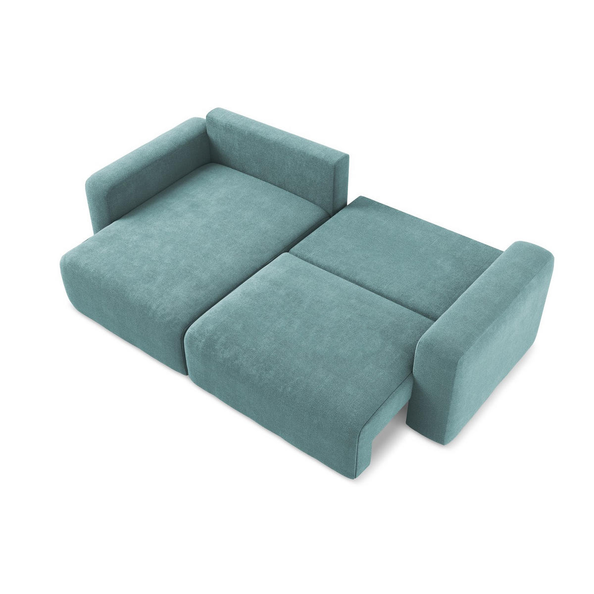 ECKSOFA mit Schlaffunktion links Chenille Stoff Blau - Blau/Beige, Kunststoff/Textil (149/244cm) - LaMiaSofa