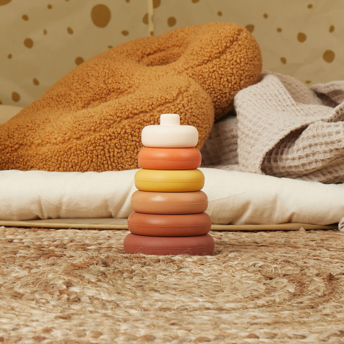 STAPELTURM Silikon Baby Chocolate Bliss - Multicolor, Kunststoff (80/80cm) - Bieco Spielwaren