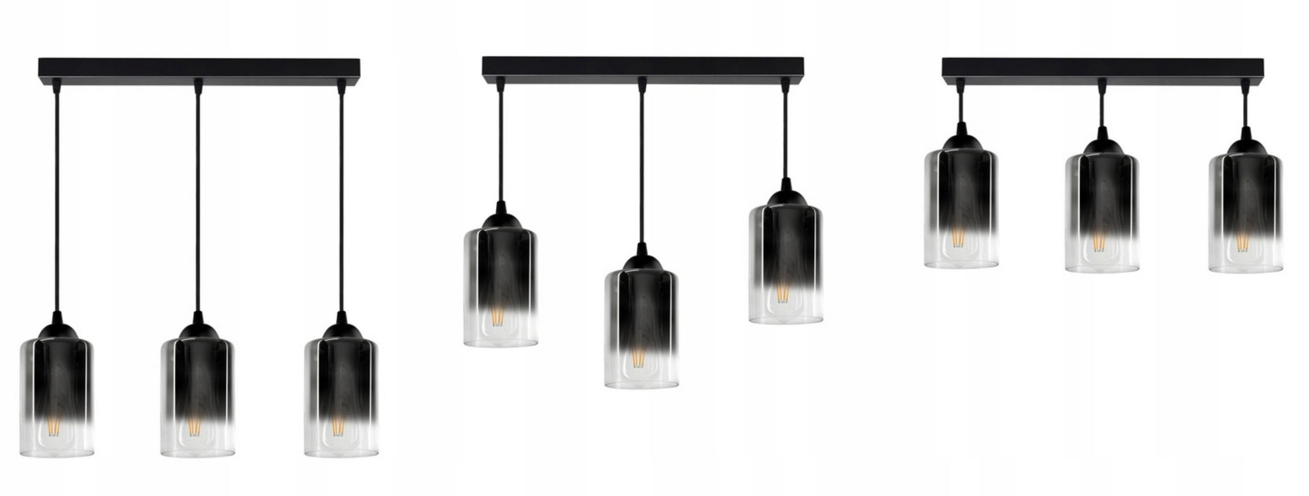 PENDELLEUCHTE GRAF - Transparent/Anthrazit, Glas/Metall (10/65/80cm) - kiki design