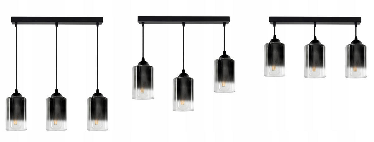 PENDELLEUCHTE GRAF - Transparent/Anthrazit, Glas/Metall (10/65/80cm) - kiki design