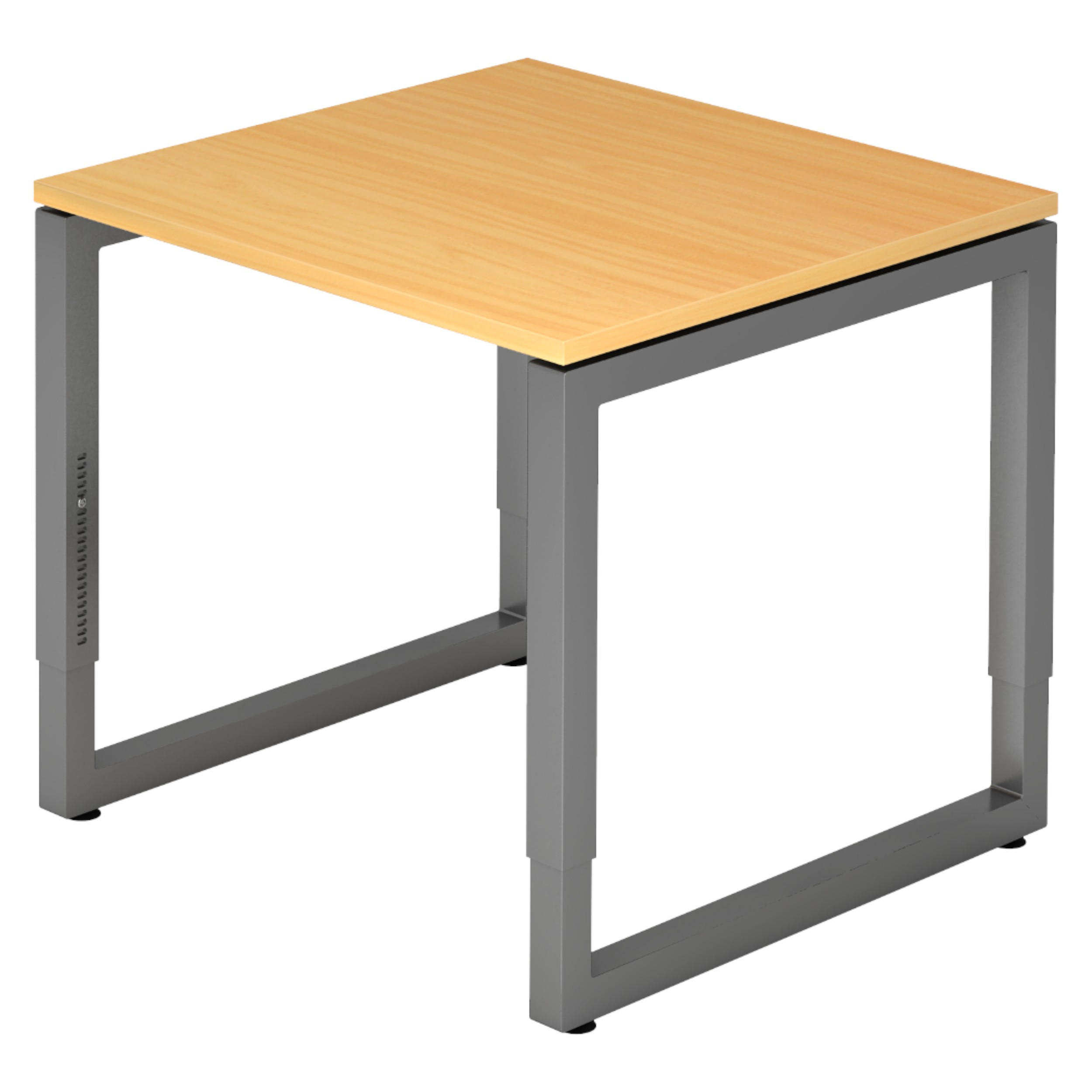 SCHREIBTISCH Serie-R 80/80/74 cm in Buchefarben/Graphitfarben - Buchefarben/Graphitfarben, Holzwerkstoff (80/80/74cm) - bümö