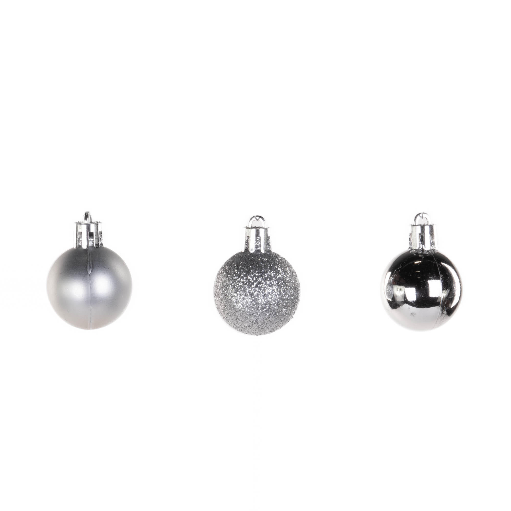 WEIHNACHTSKUGELN 24-teilig Ø 3 cm - Silberfarben, Kunststoff (6/12/9cm) - Home Styling Collection