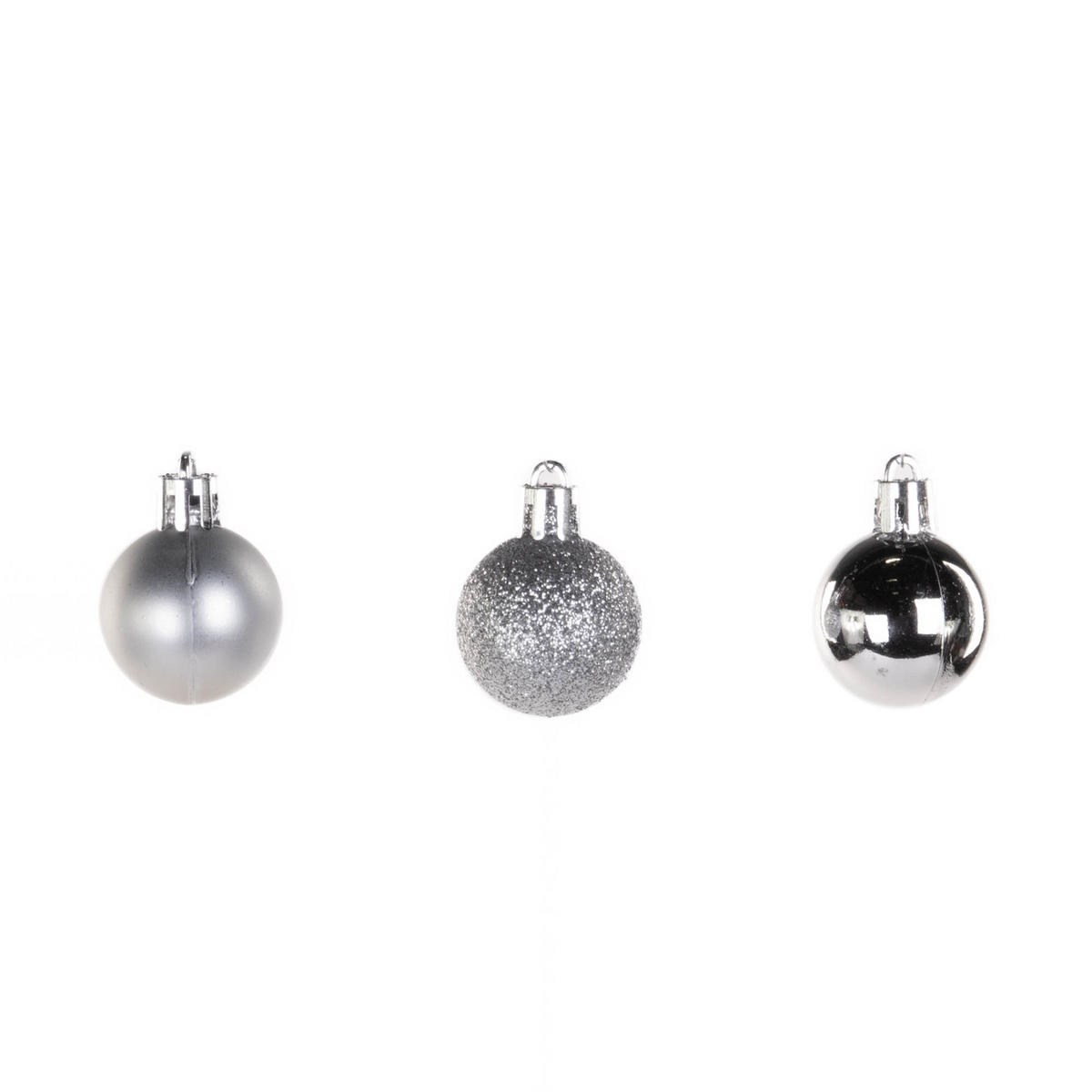 WEIHNACHTSKUGELN 24-teilig Ø 3 cm - Silberfarben, Kunststoff (6/12/9cm) - Home Styling Collection